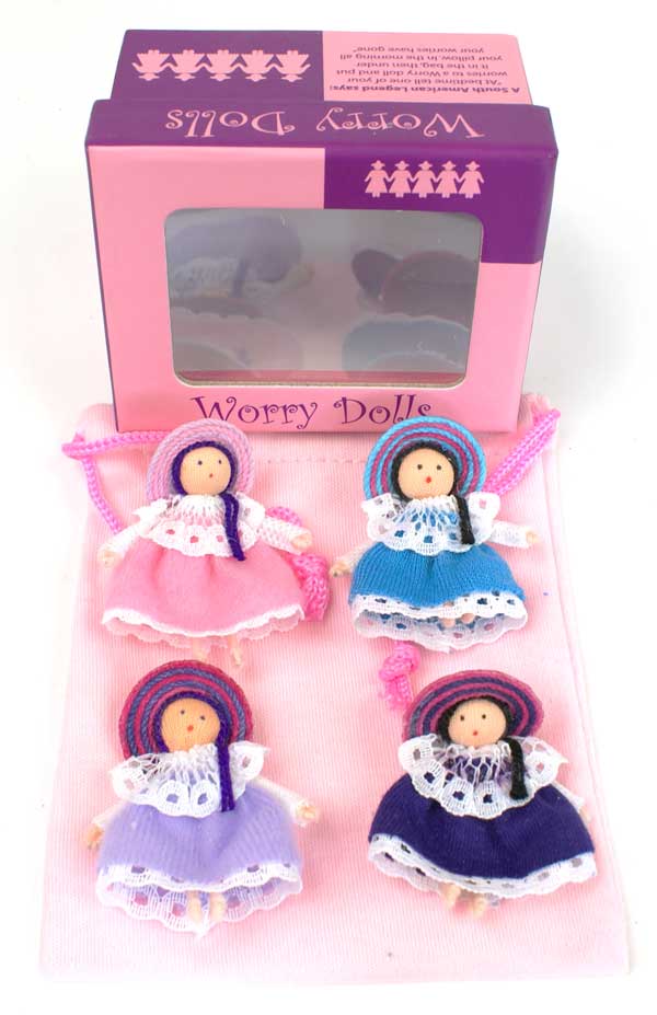 Boxed 4pcs Worry Doll Set (Pink Box)