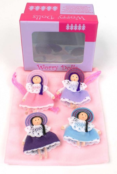Boxed 4pcs Worry Doll Set (Lilac Box)